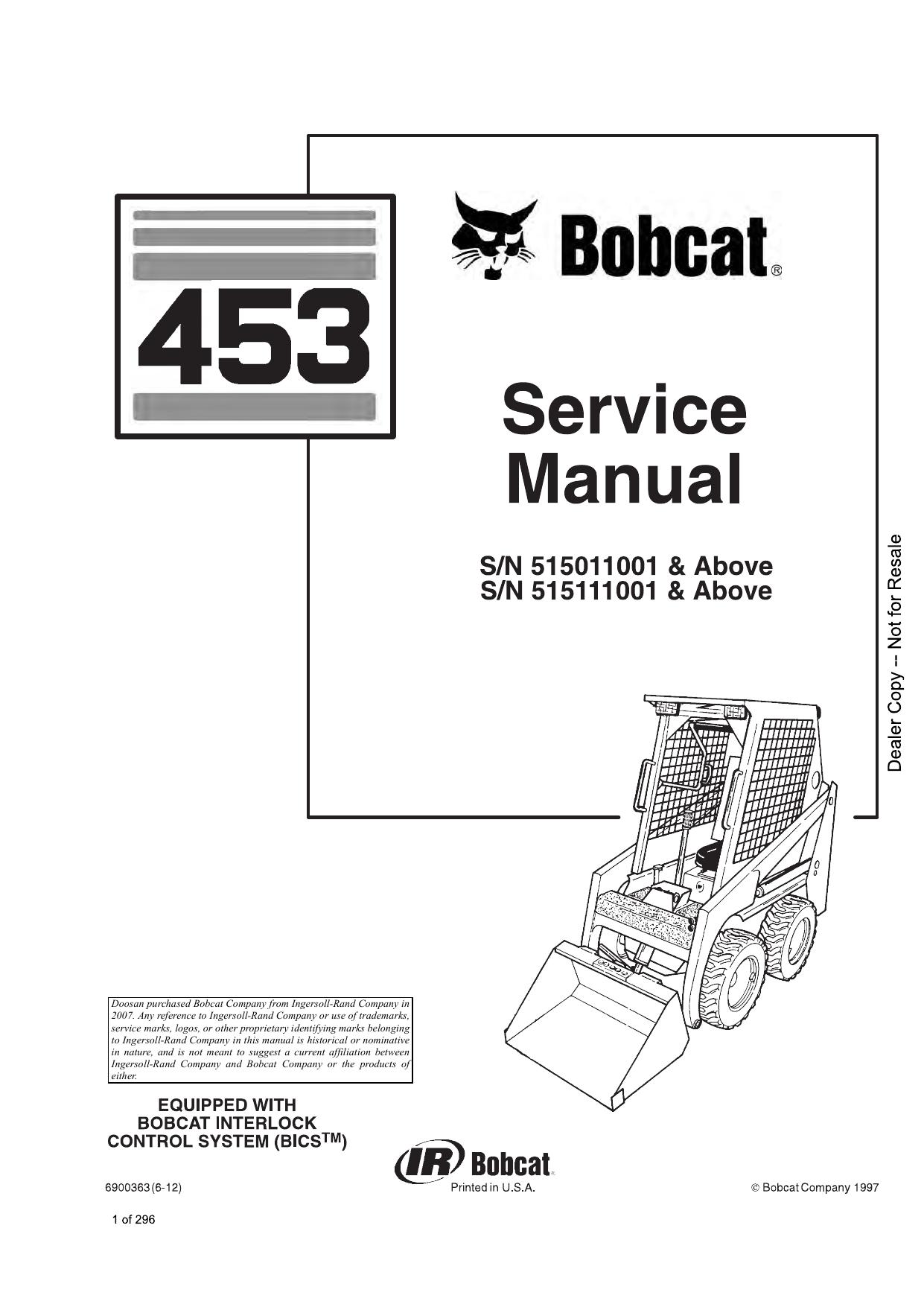 453 Loader Service Manual Bobcat